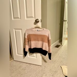 Colorblock Fuzzy Sweater